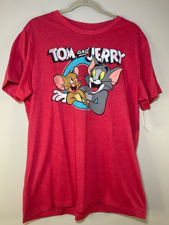 Tom and Jerry Tops - Tom and Jerry Red Short Sleeve Graphic Tee